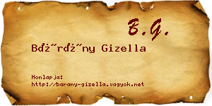 Bárány Gizella névjegykártya