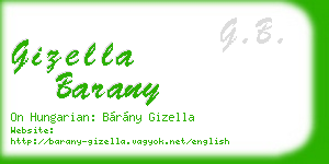 gizella barany business card